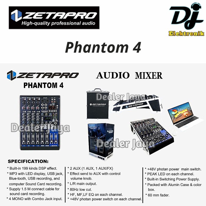 Mixer Analog Zetapro PHANTOM 4 / PHANTOM4 - 4 channel