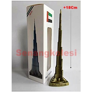 

PROMO Miniatur Menara BURJ KHALIFAH DUBAI 18cm senangkoleksi