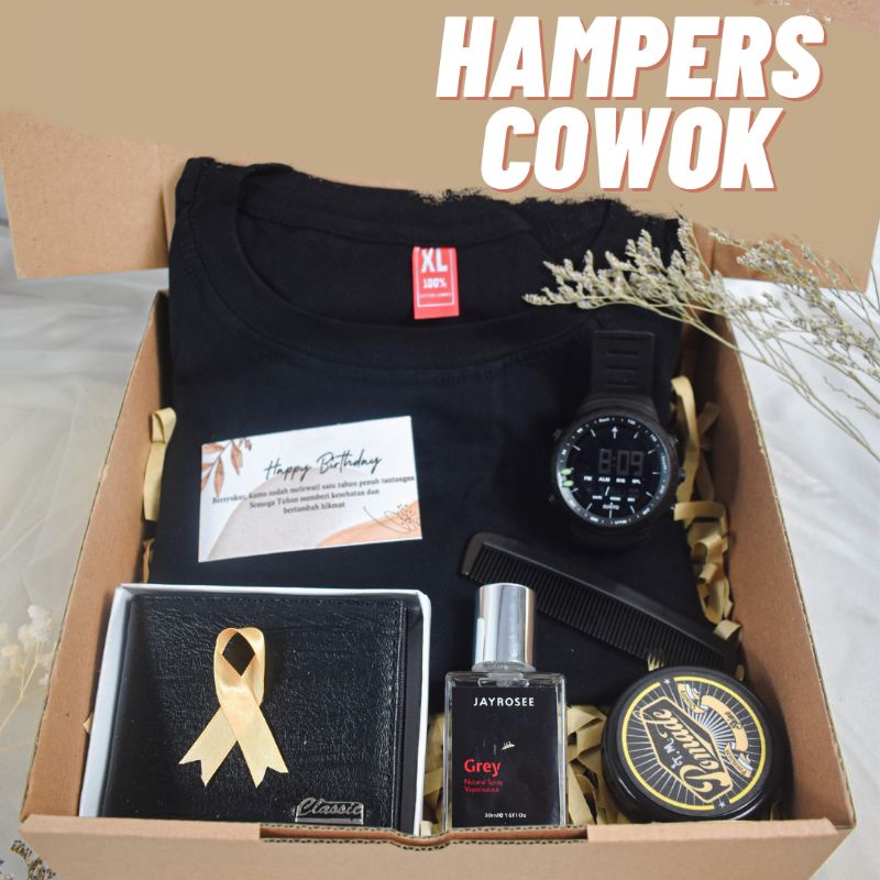 

Hampers kado ulang tahun cowok / Kado anniversary cowok / Kado wisuda cowok