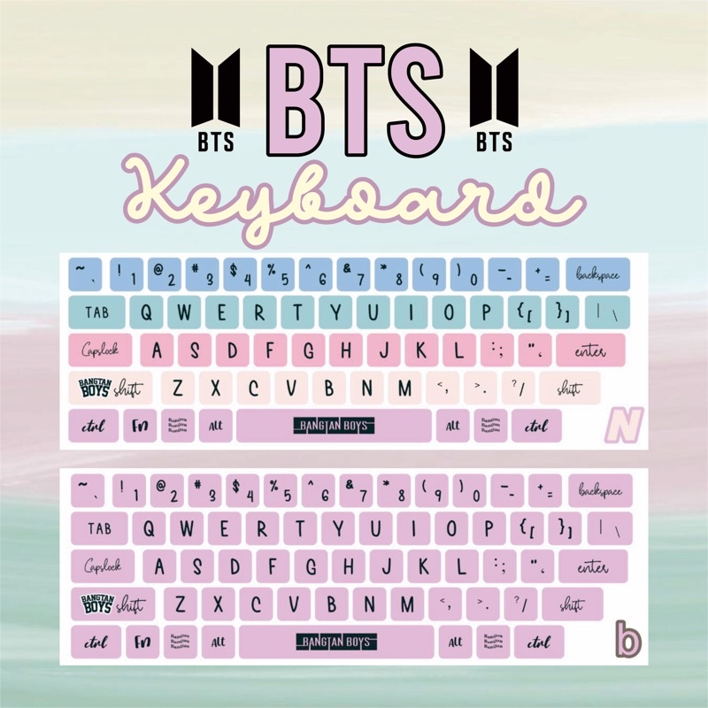 HWL STUDIO - Sticker Keyboard BTS - Kiss Cut - Waterproof