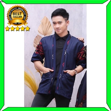 KEMEJA HEM BATIK TENUN ORIGINAL KIMONO PRIA LAKI LAKI PEKALONGAN KONDANGAN PENGANTIN