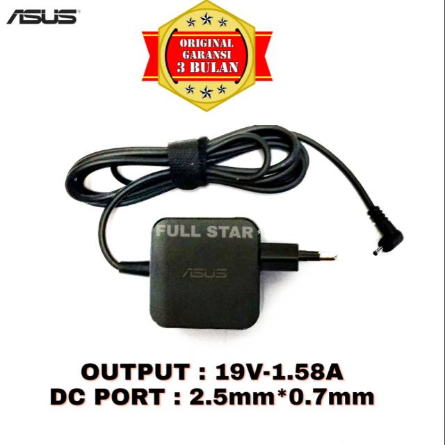 Adaptor Charger Original Netbook Asus Eee PC 1015 1025 1215 X101 X101H X101CH 19V-1.58A Small Plugin