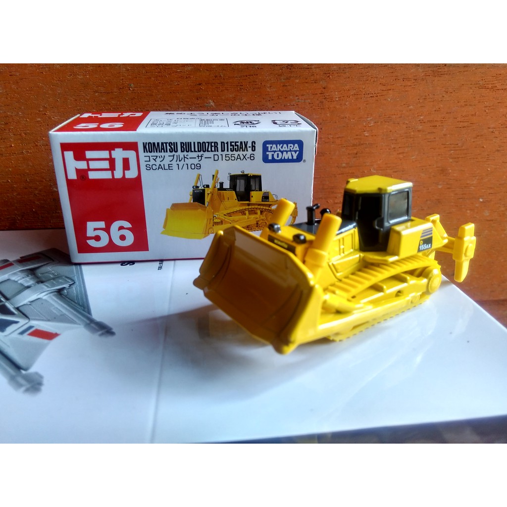 Tomica No 56 Komatsu Bulldozer D155AX-6 Diecast Miniatur Bullldoser Alat Berat Takara Tomy Replika