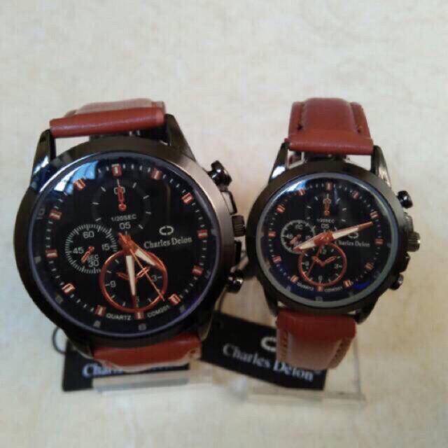 jam tangan couple charles delon original anti air sudah sepasang