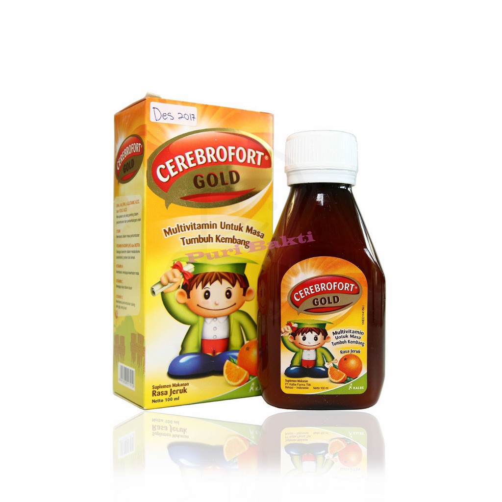 Cerebrofort Gold 100ml Rasa jeruk Vitamin anak