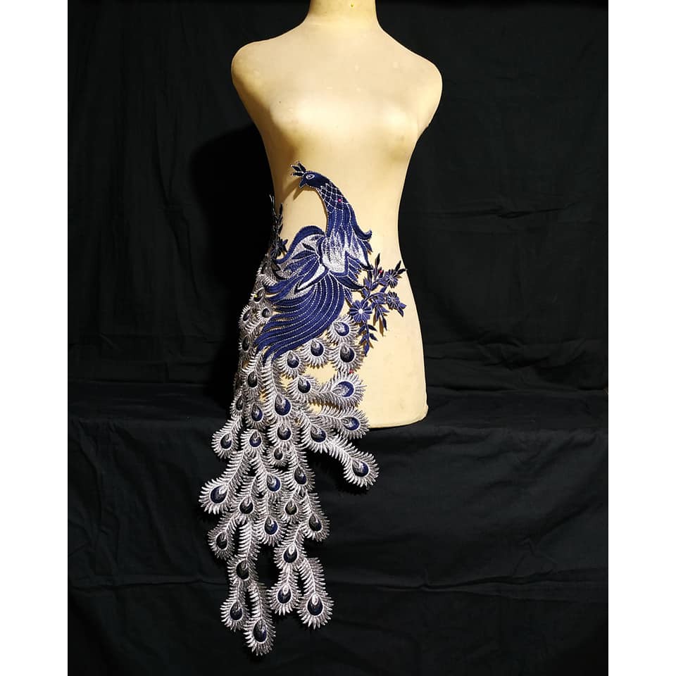 Renda Bordir Gaun Pengantin Motif Burung Hoong