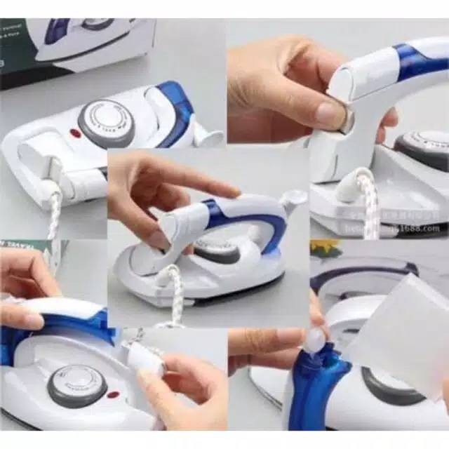 Setrika Uap Lipat Mini Portable Praktis Steam Iron Travel Steamer