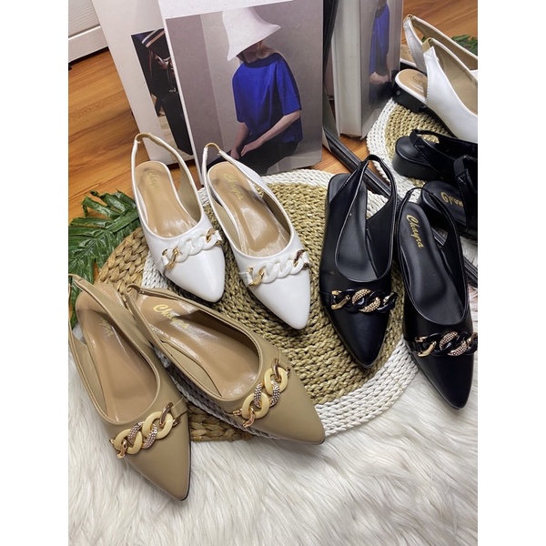 Esme Mules heels sepatu hak tahu kekinian tinggi 3cm realpict