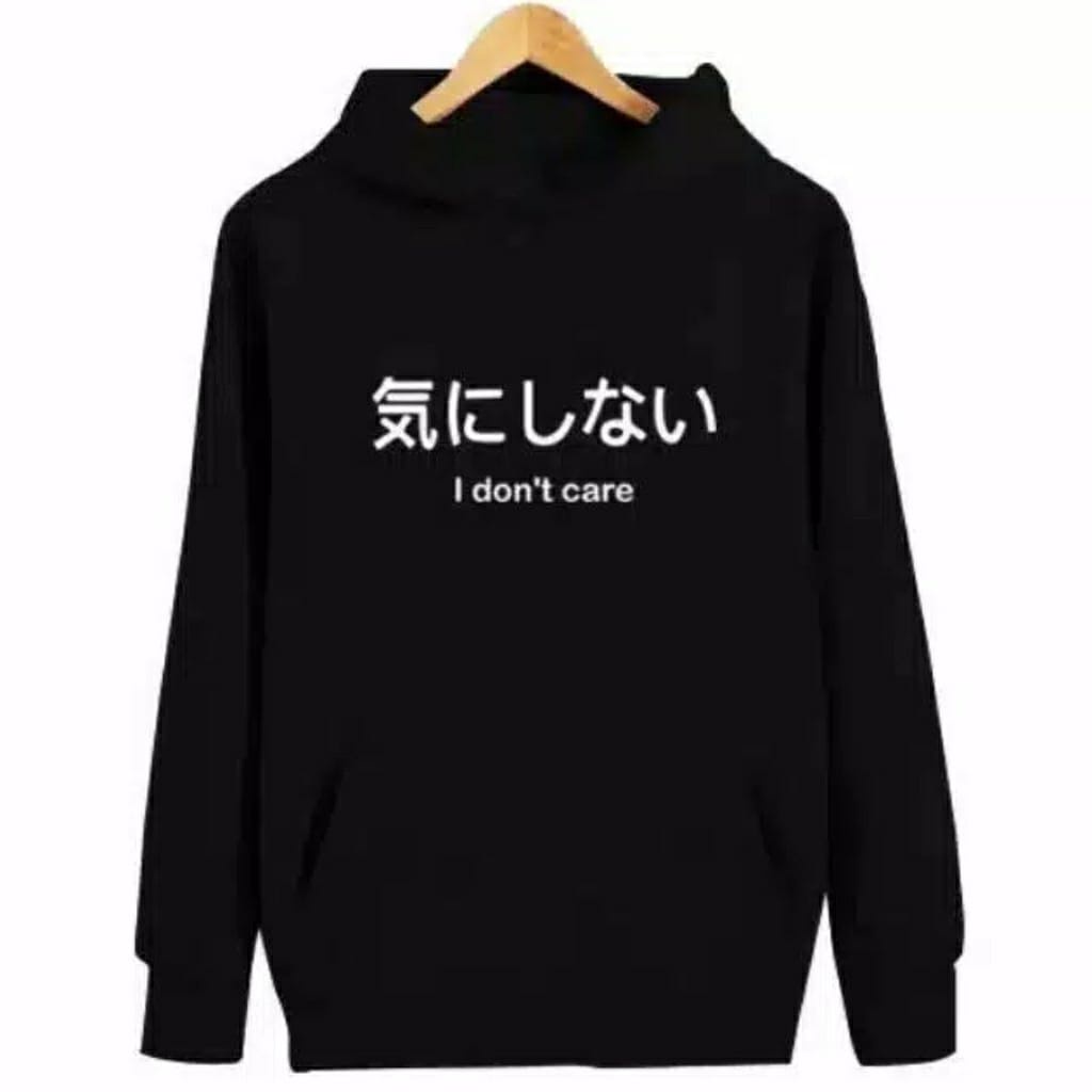 I DON'T CARE HOODIE SWEATER - SWEATER HOODIE PRIA WANITA BAHAN FLEECE PULLOVER HOODIE WANITA