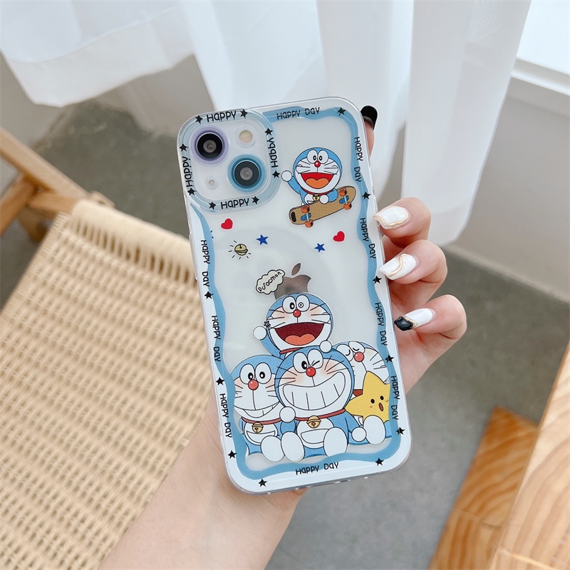 Case Pelindung Lensa Tahan Jatuh Motif Doraemon Untuk iPhone 11 12 13 Pro MAX X XR XSMAX 7 8 Plus