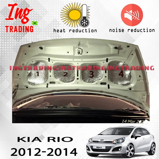 Peredam Panas Kap Mesin mobil Kia Rio 2012 - 2014