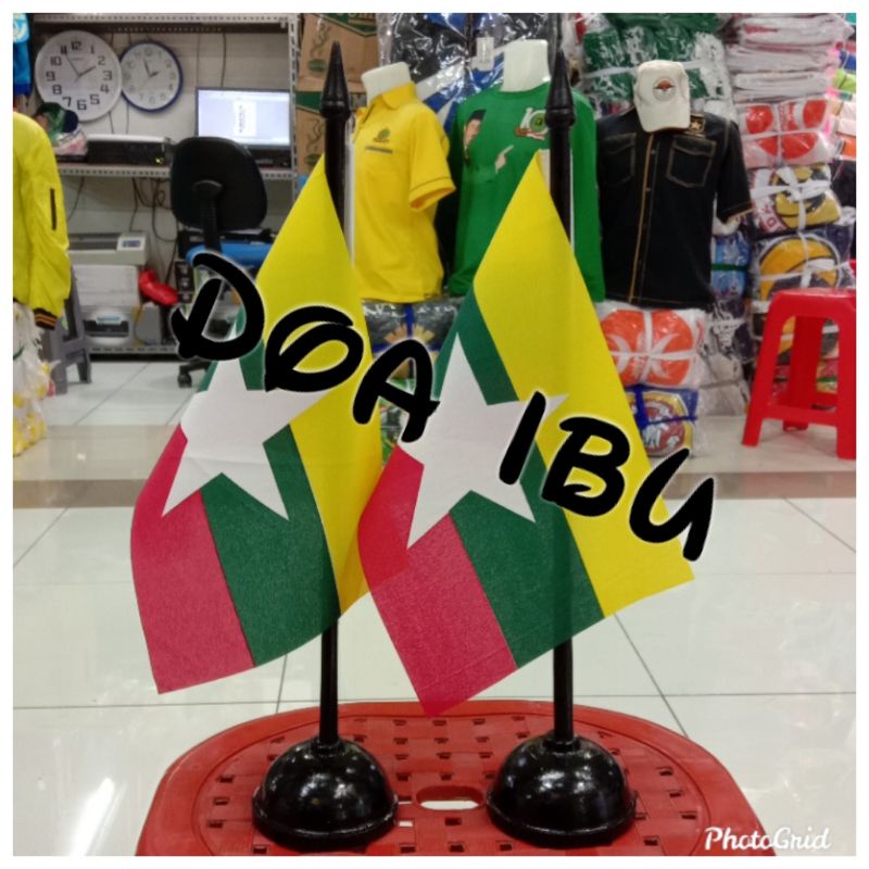 

Baru Tiang Kayu Meja+Bendera Myanmar Ready Stock