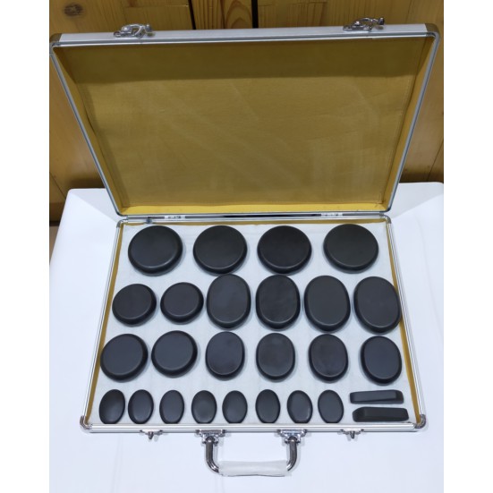 Hot Stone Massage 26 Pcs Plus Spa Hot Stone Heating ( Paket Box 4 ) | Spa | Terapi | Batu Therapy | Kesehatan