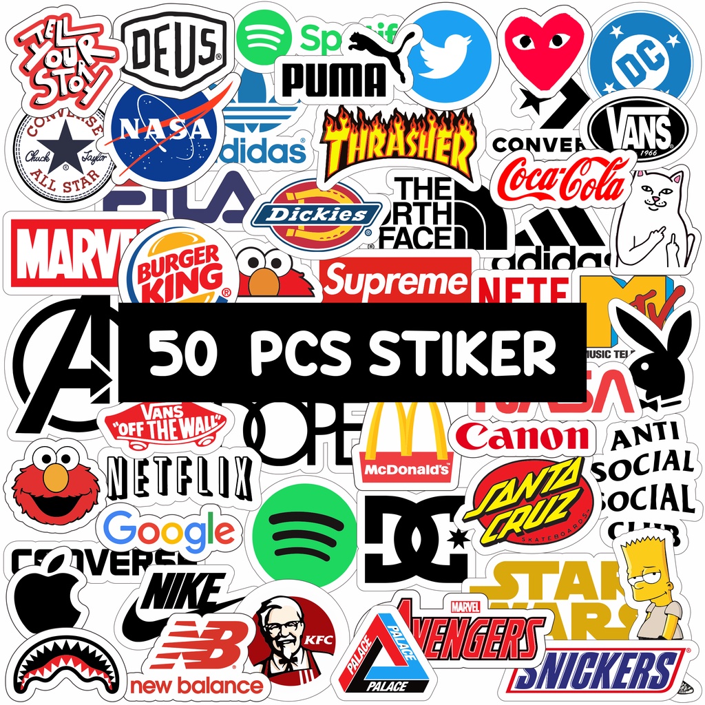 

STIKER AESTHETIC MURAH/STICKER AESTHETIC LOGO BRAND UNTUK LAPTOP CASE TUMBLER (50 PCS)