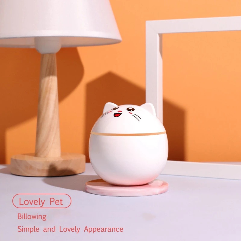 [300ml Mini Lucky Cat Humidifier With Color Night Light] [Cute Portable USB Air Purifier] [Ultrasonic Aromatherapy Atomizer] [Home &amp; Office &amp; Car Atomizer]