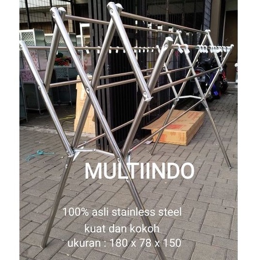 Premium (Mount) JEMURAN BAJU STAINLESS STEEL MULTI- BESAR 180 + HANGER