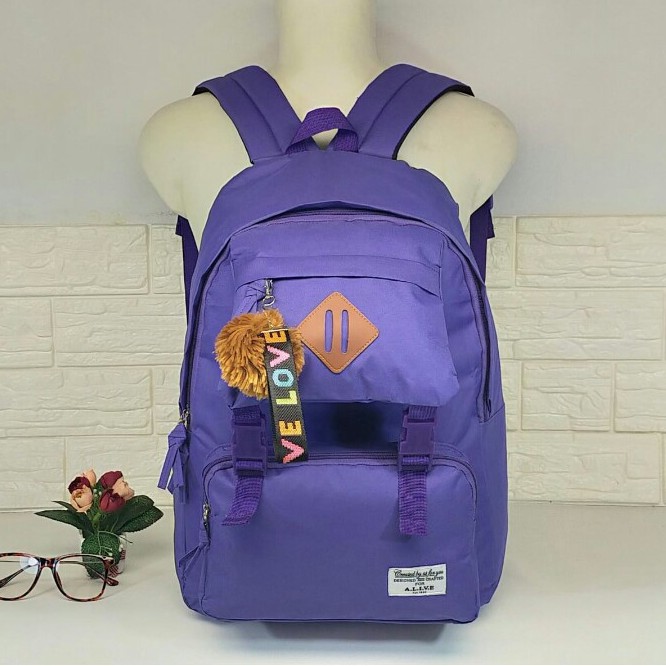 TAS KOREA STYLISH BACKPACK SEKOLAH REMAJA WANITA DAN LAKI LAKI TAS SEKOLAH RANSEL CEWEK KEKINIAN