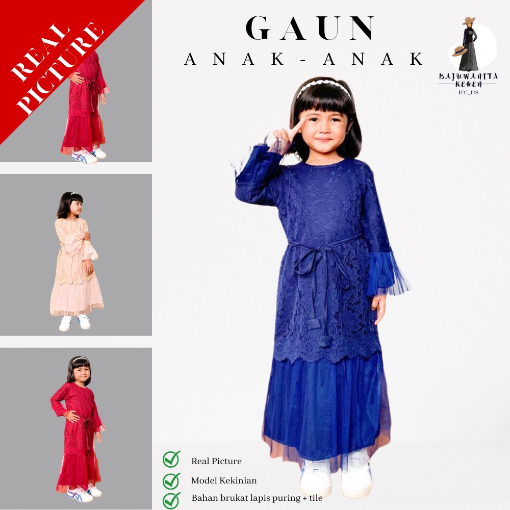 [Bisa COD]BajuWanitaKeren_byds Model Baju Pesta Wisuda Atau Kebaya Kondangan Anak Perempuan Kecil Um