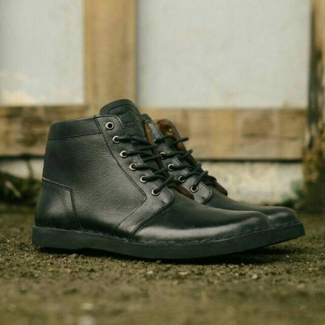 SEPATU BOOTS KULIT KERJA ORIGINAL PIEDE MANNERS BLACK NAPPA LEATHER