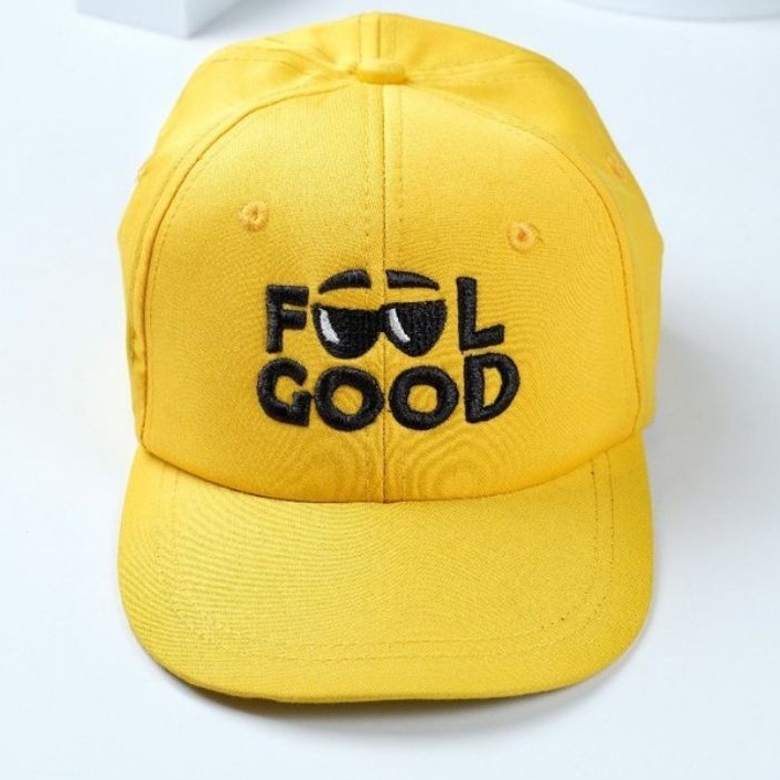 TOPI ANAK LAKI LAKI  HAT TOPI MOTIF LUCU BORDIR UNISEX TOPI MOTIF FEEL GOOD Hight Quality-FEEL GOOD - KUNING