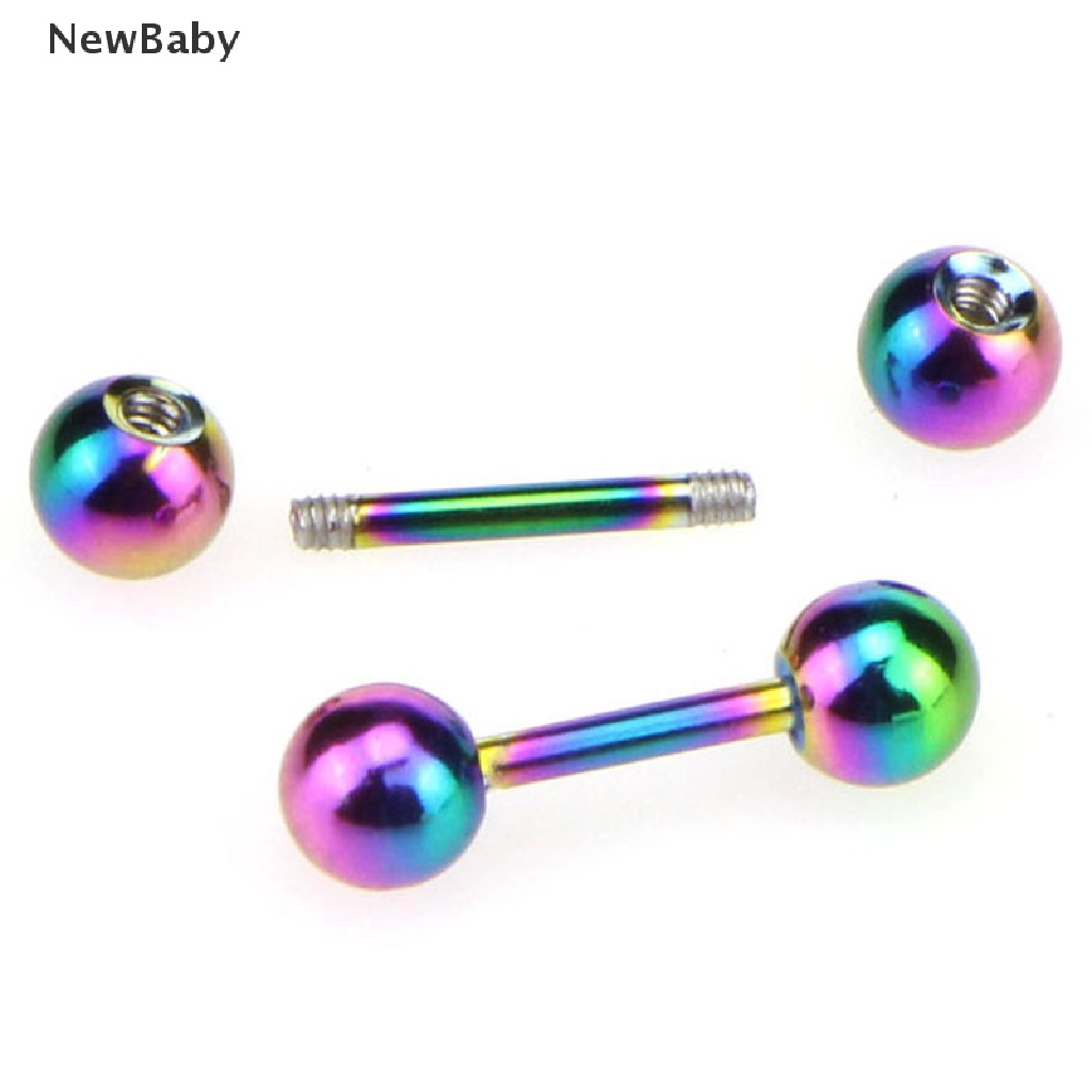 Anting Tindik Tulang Rawan Telinga Desain Barbell Bahan Stainless Steel Untuk Bayi