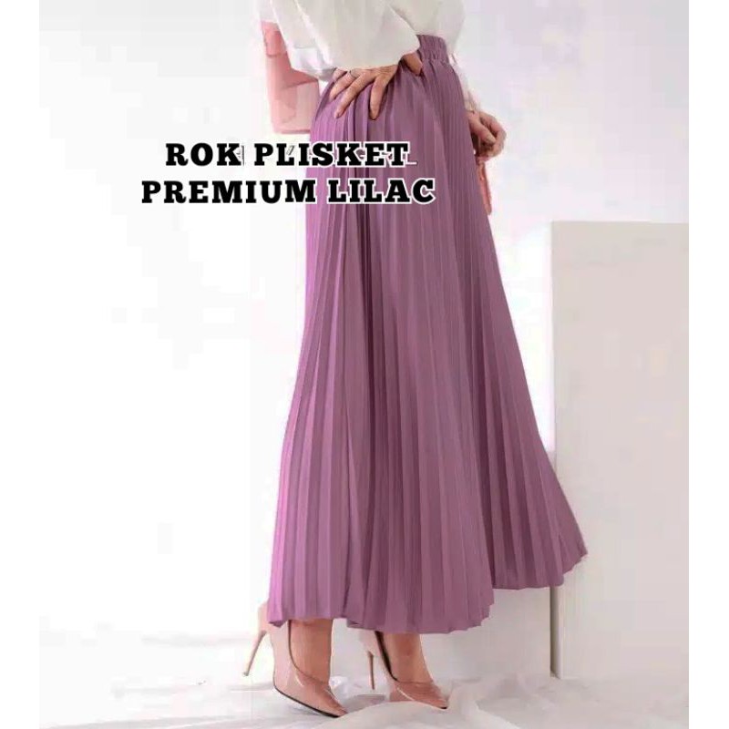 Premium Rok Plisket Klok Mayung Lebar