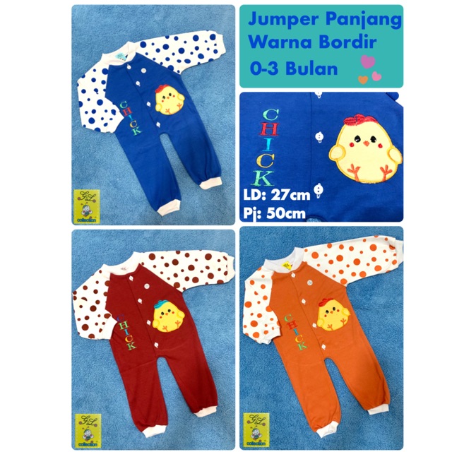 Jumper Panjang Warna Bayi New Born All Size 0-3 Bulan Katun SNI