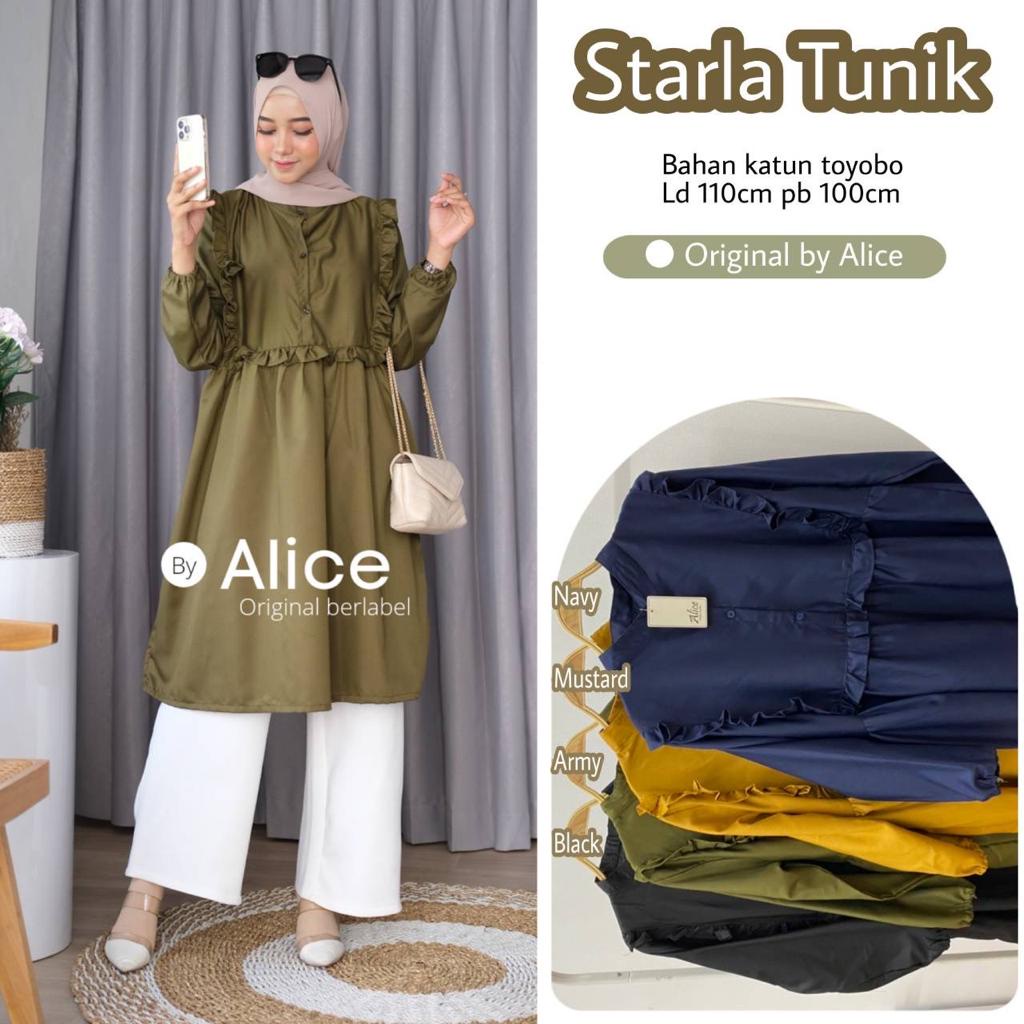 STARLA TUNIK / 18.7 / BAHAN KATUN TOYOBO / LD 110 CM / PB 100 CM / ALLSIZE BUSUI / ALICE