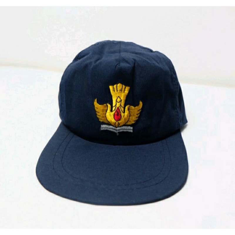 TOPI SMP BIRU POLOS