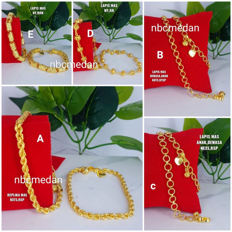 gelang tambang, bambu ,bulat lapis emas kode G1,awet,bisa disepuh ulang