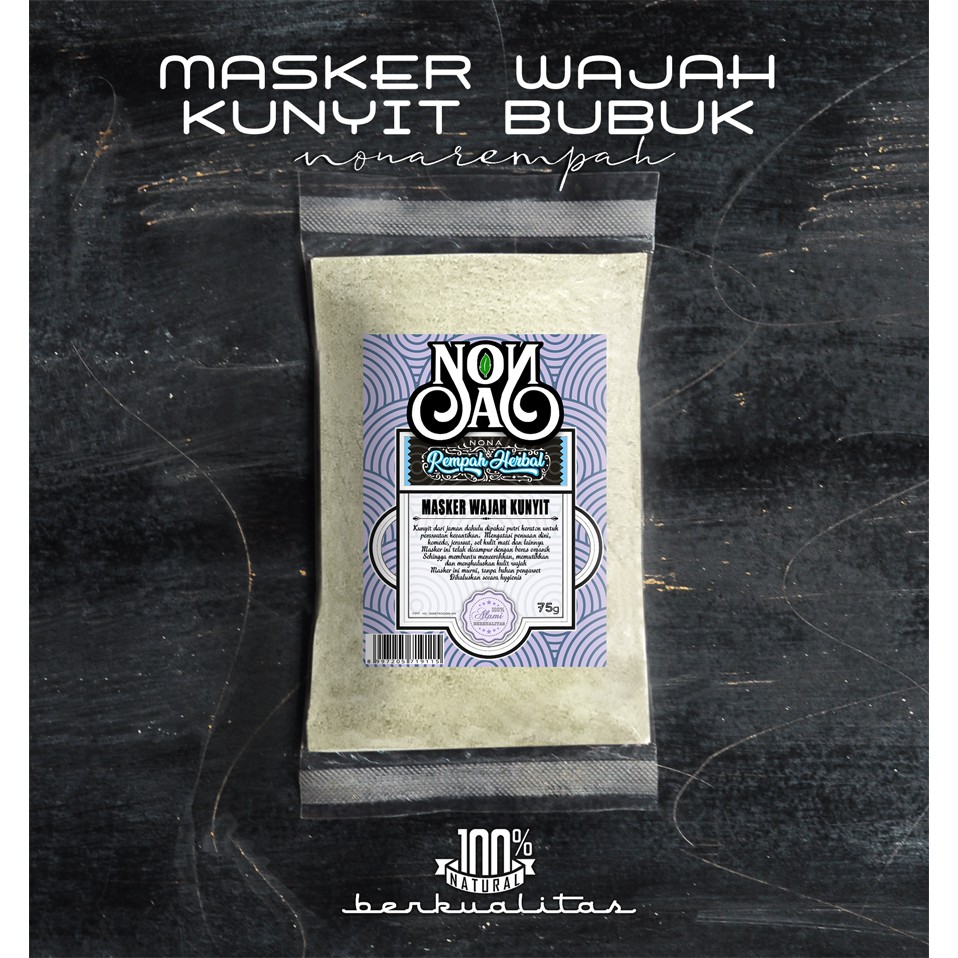 Masker Wajah Kunyit 75 Gram - Bubuk Extract Kunyit untuk Perawatan Kulit