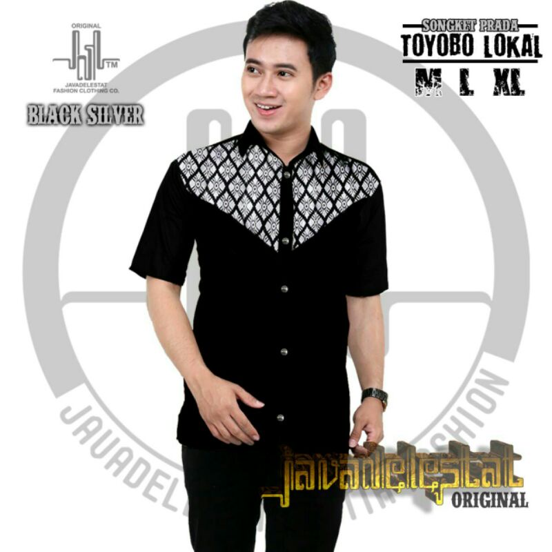 Kemeja baju batik pria model baru kombinasi