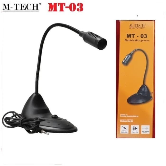 M-Tech 3.5mm Microphone with stand mic PC Laptop HP Tablet - MC-MT-03