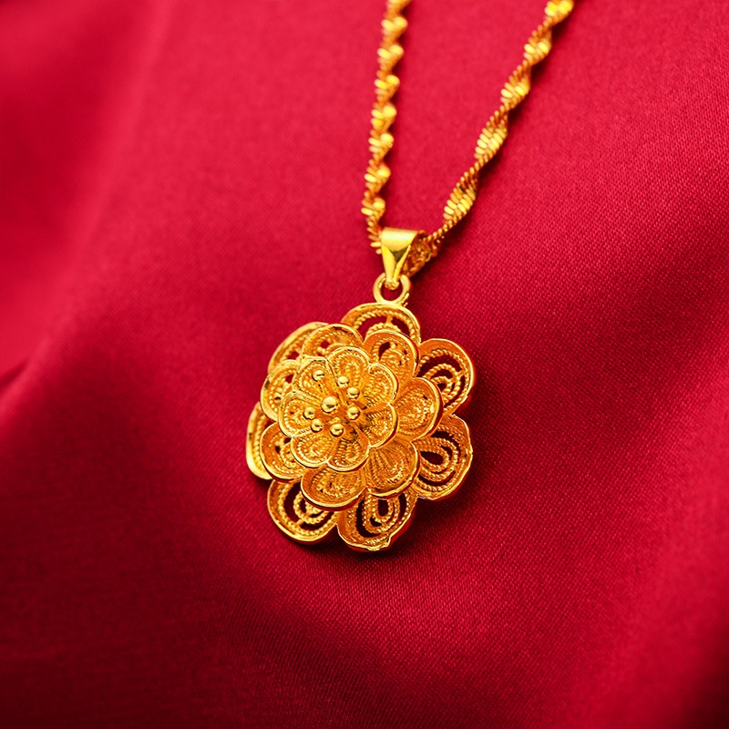 Bisa cod Kalung Emas Asli Kadar 375 Kalung Wanita Fashion Korea Kalung Termasuk Liontin Hadiah Terbaik 722K2#
