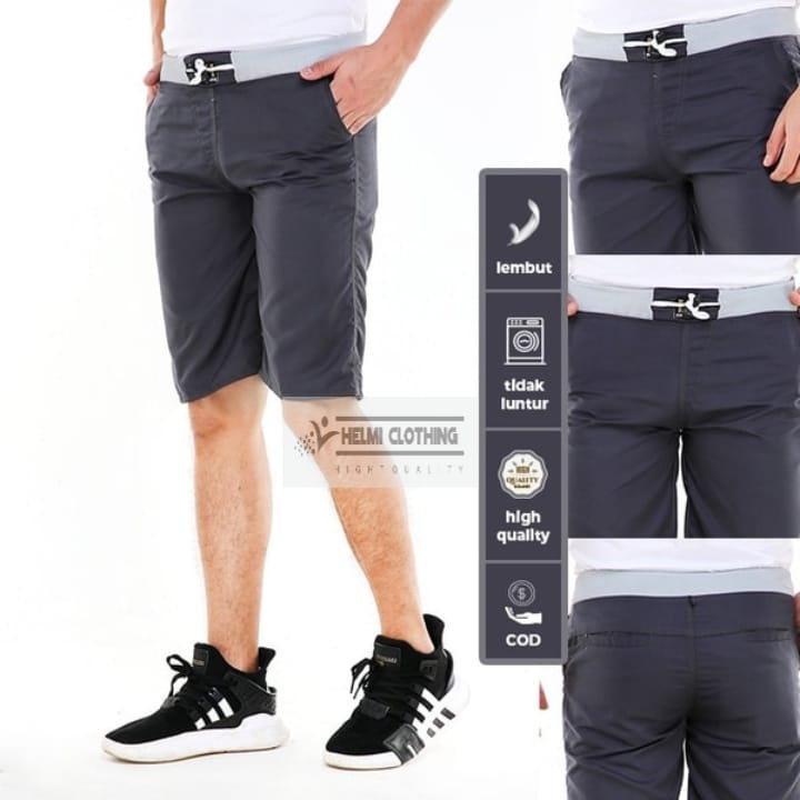 Celana Chino Pendek Pinggang Karet Kain Twill Combed  (BUKAN KAIN DRILL YANG DIPASARAN HARGA MURAH)