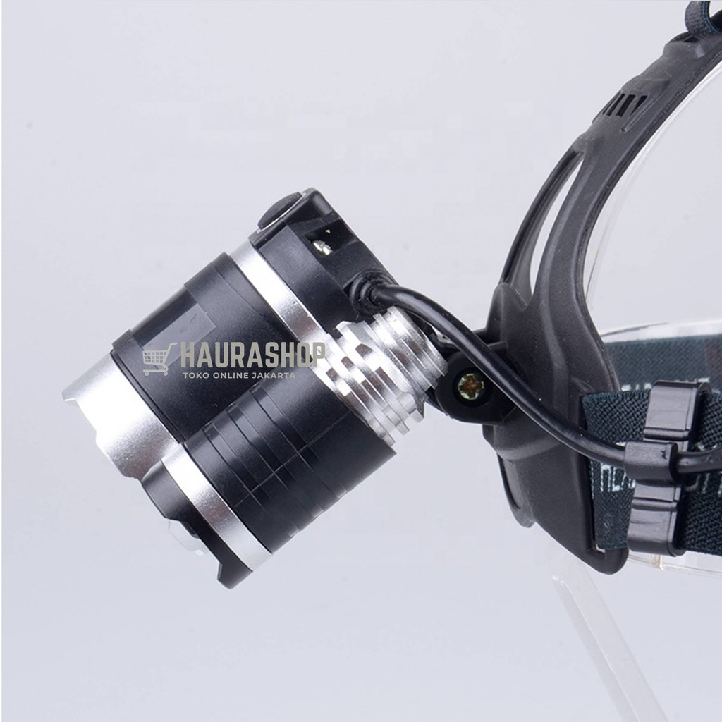 PAKET Senter Kepala / LED Headlamp Cree XM-L T6 5000 Lumens System Cas