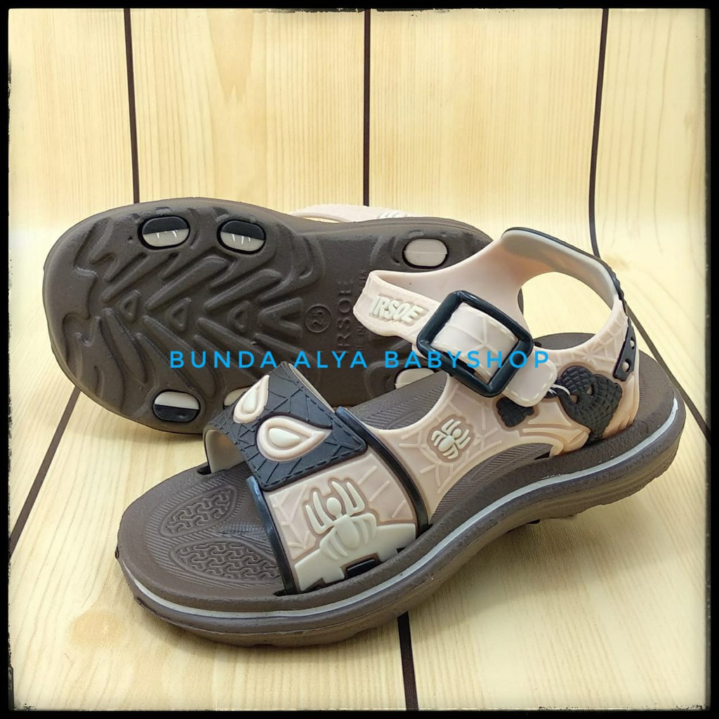 Sendal Anak Laki Laki Umur 5 Tahunan Karet - Sepatu Sandal Gunung Anak Cowok Motif EYE COKLAT Karet Anti Licin Size 28-29