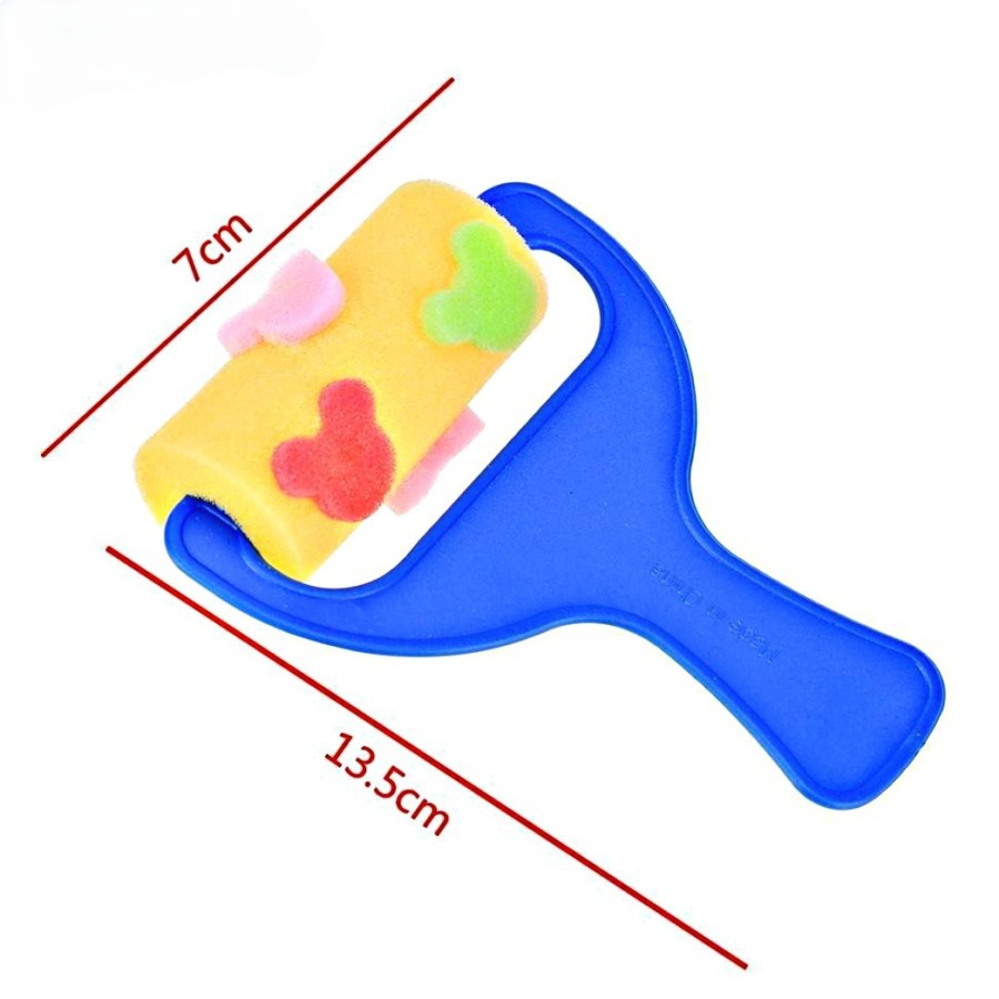 Kid Paint Sponge Roller untuk Lukis Motif Gagang Plastik