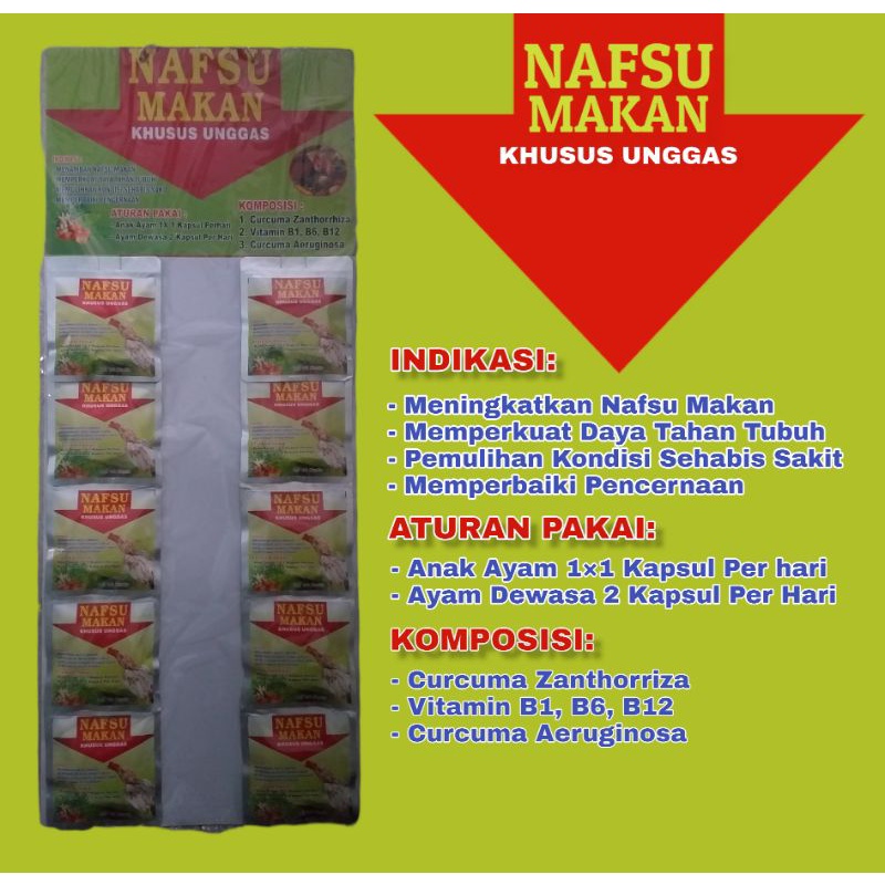 Nafsu Makan meningkatkan nafsu makan ayam/unggas