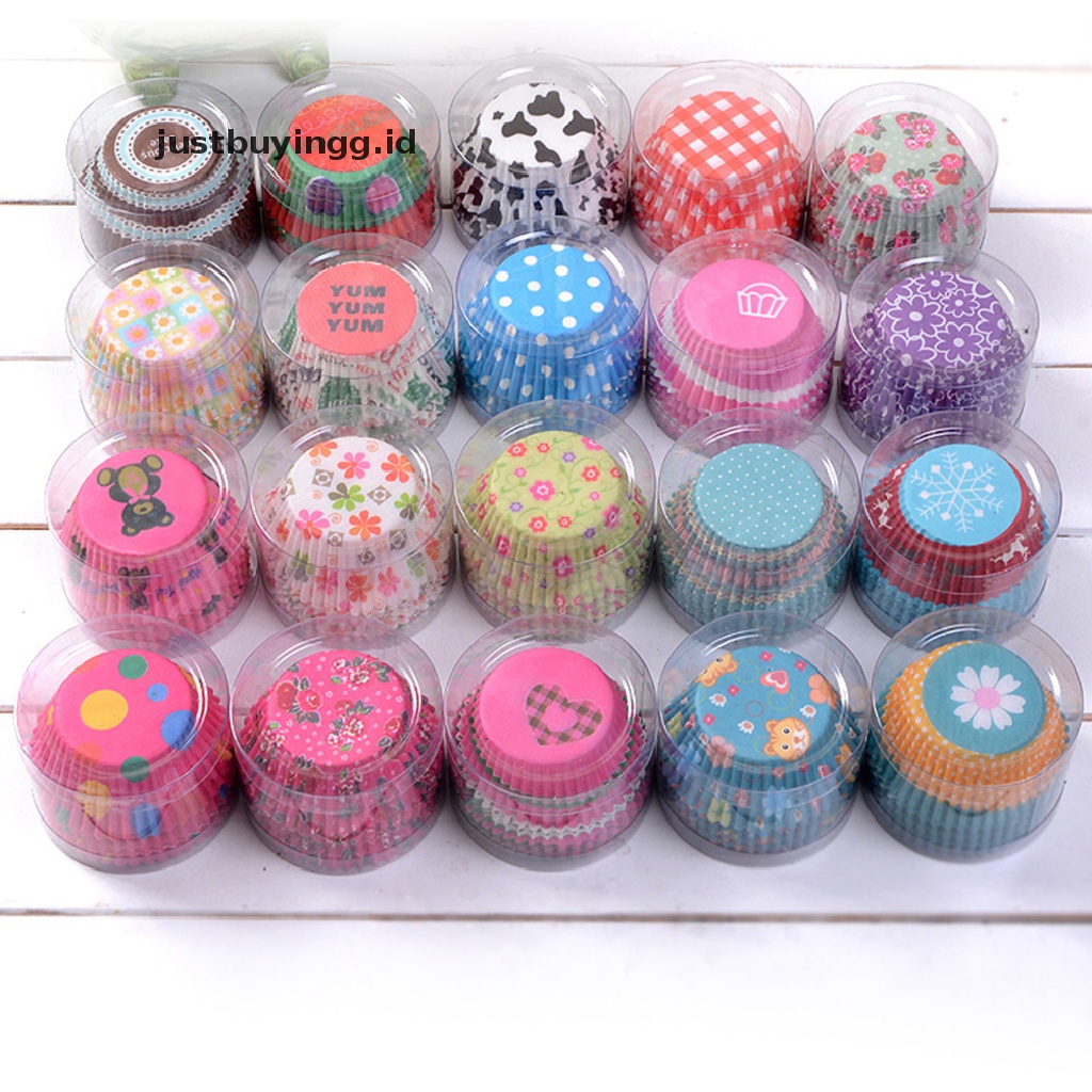 (Justbuyingg.Id) 100pcs / Set Kertas Cetakan Cupcake / Muffin Untuk Peralatan Baking