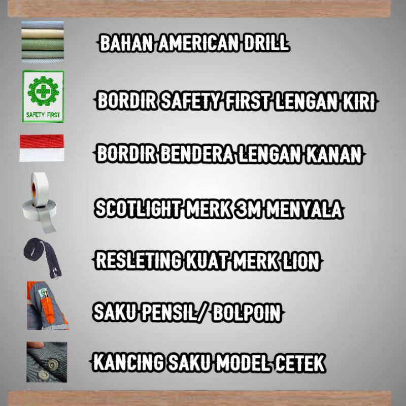 Baju Kerja/ Wearpack Proyek Atasan Warna Navy Kombinasi Batik