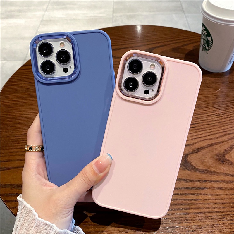 Hard Case Pelindung Lensa Kamera Bahan Silikon Logam Tahan Banting Untuk iPhone 11 12 13 Pro Max