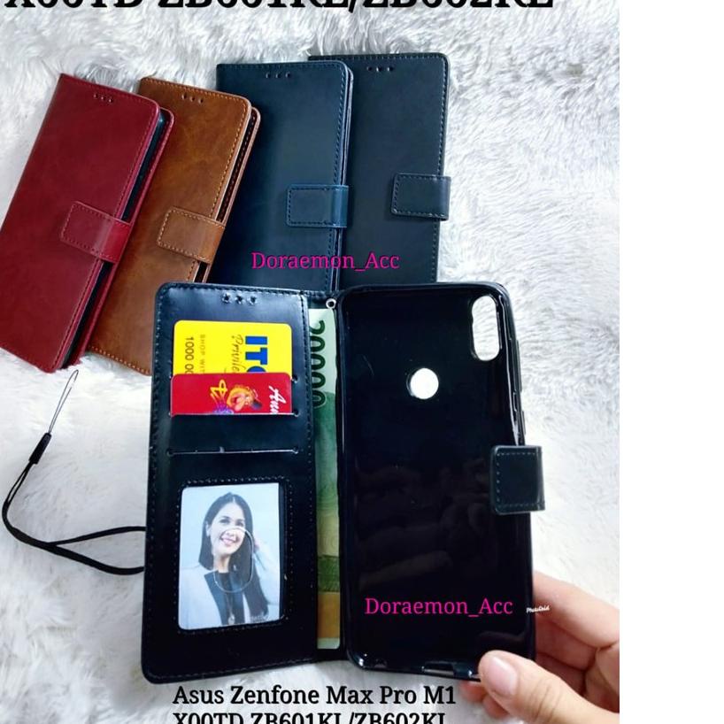 ❃ LEATHER FLIP COVER ASUS ZENFONE MAX PRO M1 X00TD ZB602KL/ZB601KL - WALLET CASE KULIT - CASING ☻