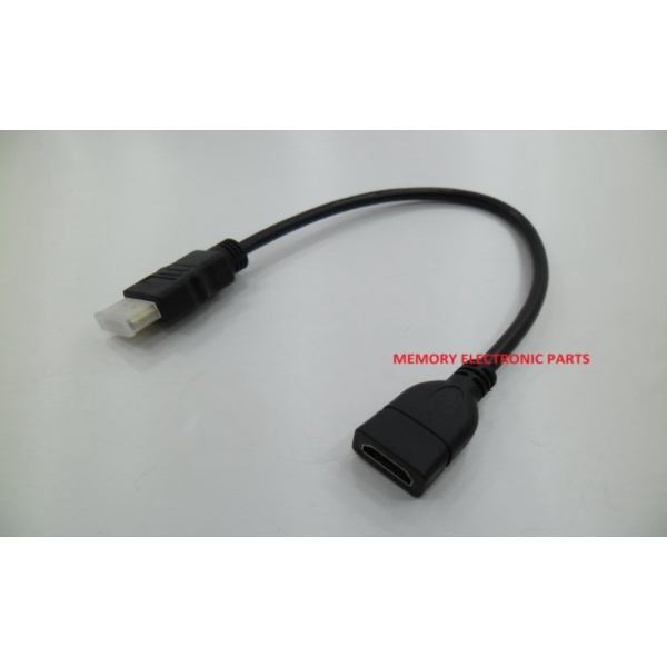 Sambungan kabel HDMI Male to HDMI Female panjang 30cm Unik