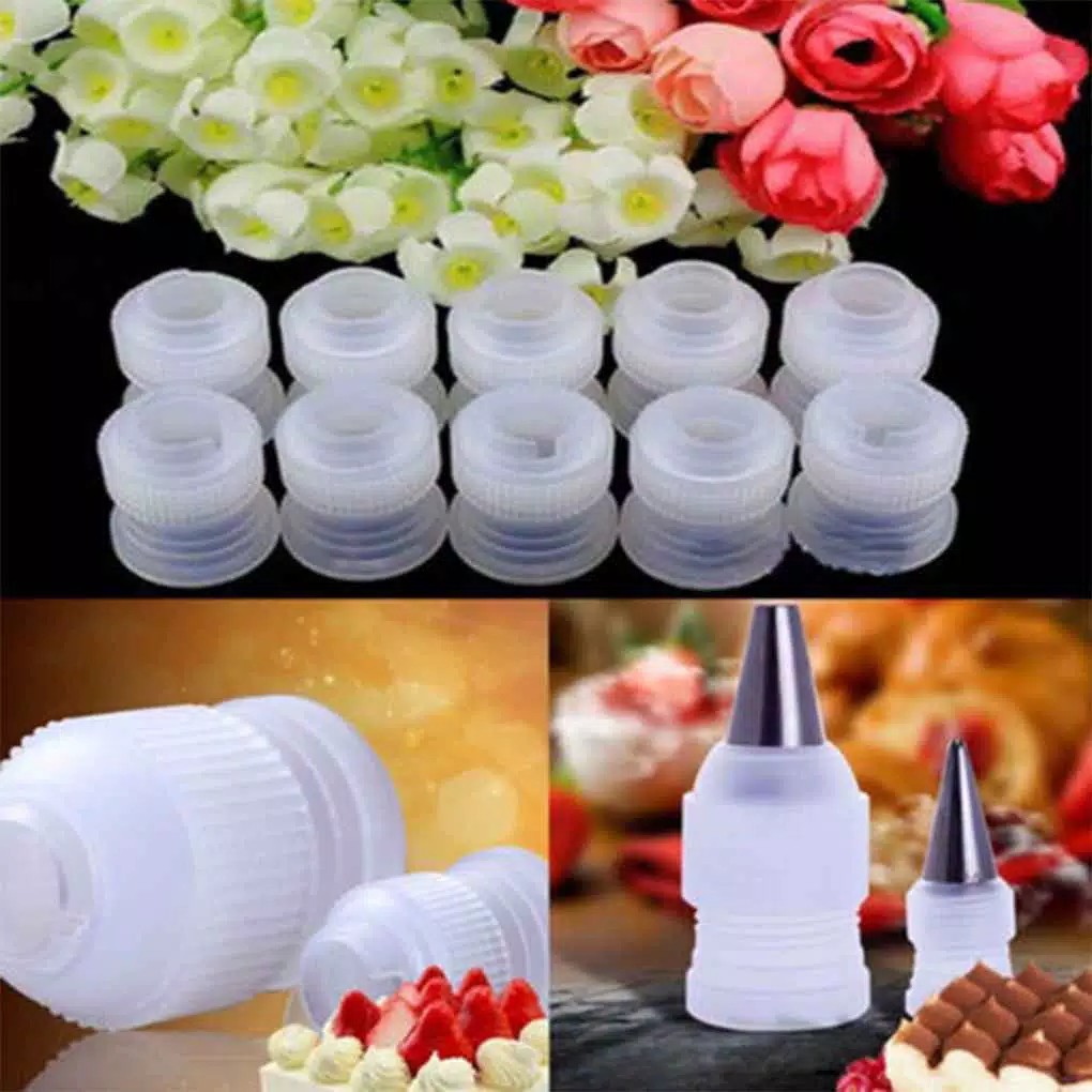 [ready Stock] 10pcs Coupler Adaptor Icing Bag Piping Nozzle Bag Cake Flower Pastry Decor Tool