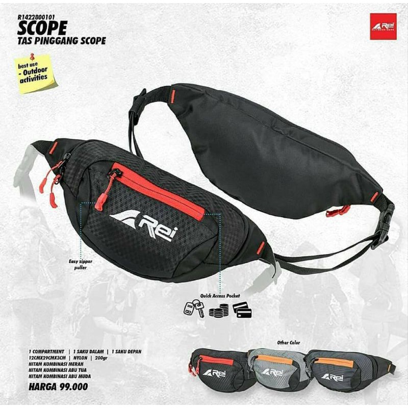 Tas Pinggang / Waist Bag Pria Scope Rei Ori Arei Original