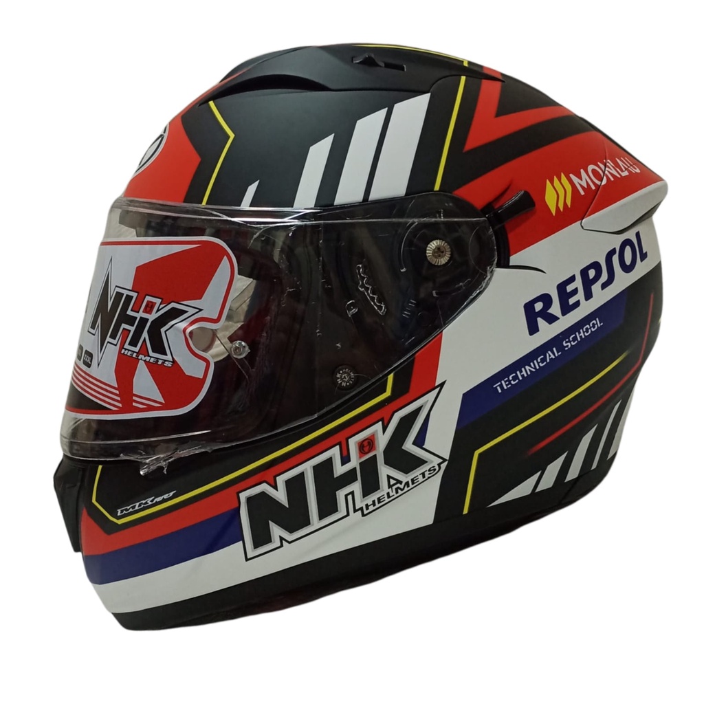 HELM NHK FULL FACE NHK GP PRIME MOTIF MONLAU BLACK RED DOFF