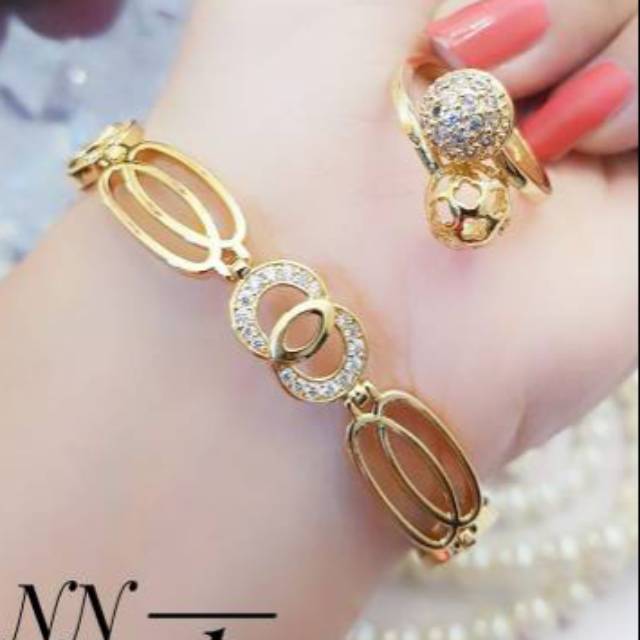 Xuping set perhiasan lapis emas 24k 1221bc