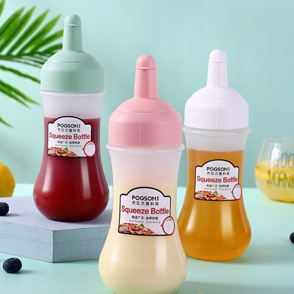 INFY - R694 Botol Saus Botol Minyak Botol Kecap Botol Mayonaise Saos Portable 350ml Bahan Plastik PP silikon