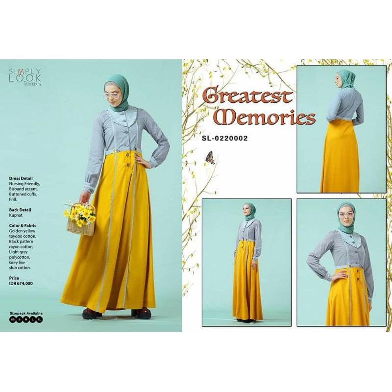 SIMPLY LOOK AUTUM BLOSSOM BY TUNEECA DISKON SALE PROMO SL-0220002 GAMIS LONG DRESS
